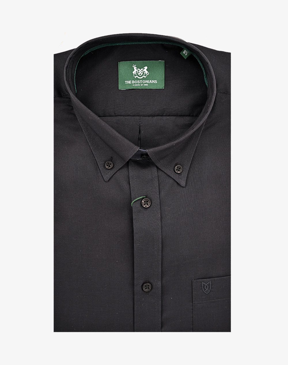 THE BOSTONIANS ΠΟΥΚΑΜΙΣΟ FIL A FIL REGULAR FIT Plain FIL A FIL Button-down Regular Fit 3AAP0000-BLACK Black