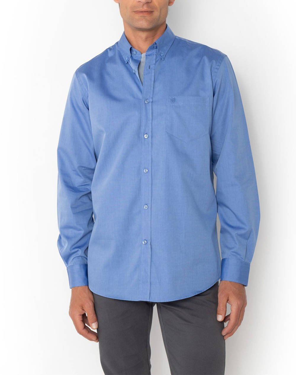 THE BOSTONIANS ΠΟΥΚΑΜΙΣΟ FIL A FIL REGULAR FIT Plain FIL A FIL Button-down Regular Fit 3AAP0000-SAX SkyBlue