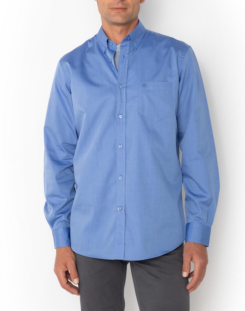 THE BOSTONIANS ΠΟΥΚΑΜΙΣΟ FIL A FIL REGULAR FIT Plain FIL A FIL Button-down Regular Fit 3AAP0000X-SAX Blue