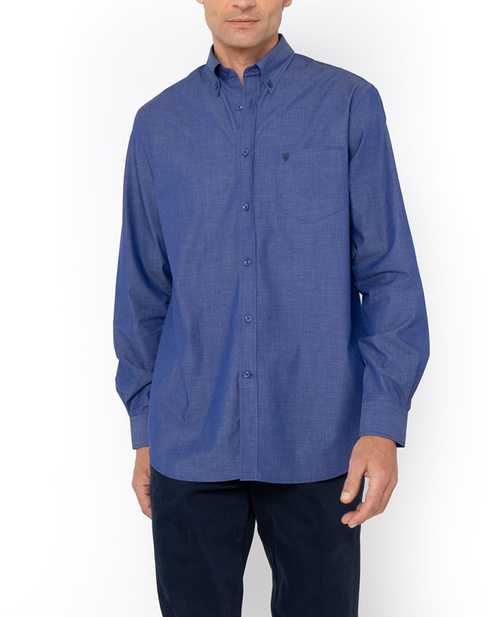 THE BOSTONIANS ΠΟΥΚΑΜΙΣΟ FIL A FIL REGULAR FIT Plain FIL A FIL Button-down Regular Fit 3AAP0000X-DARK Indigo