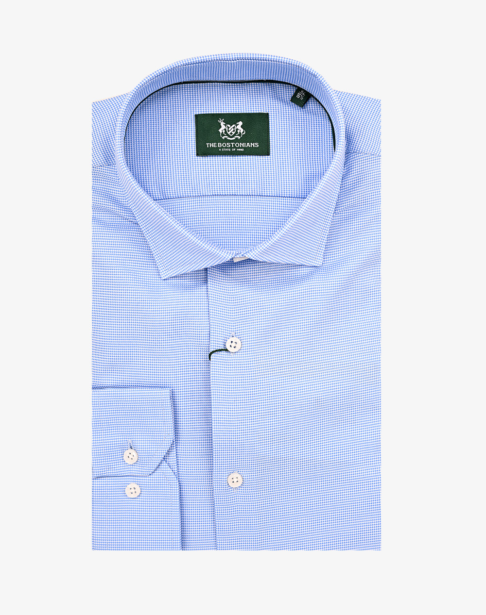 THE BOSTONIANS ΠΟΥΚΑΜΙΣΟ DOBBY CUSTOM FIT Plain Dobby Semi-rex Custom FIT 3ANP2451-LIGHT LightBlue