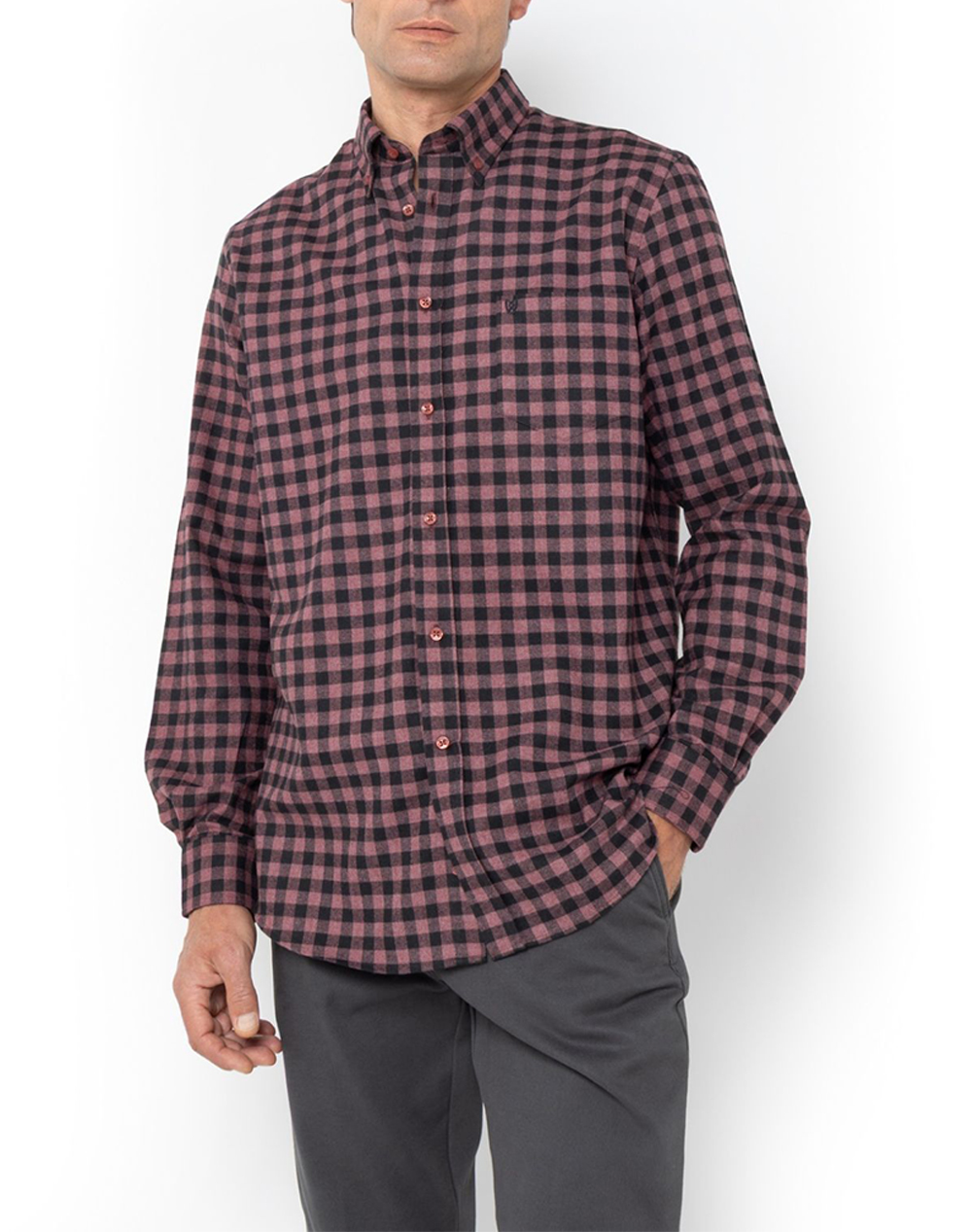 THE BOSTONIANS THE BOSTONIANS ΠΟΥΚΑΜΙΣΟ MAVERICK FLANNEL REGULAR FIT MedCheck FLANNEL Button-down Regular FIT 3AACH8645-DARK Mixed