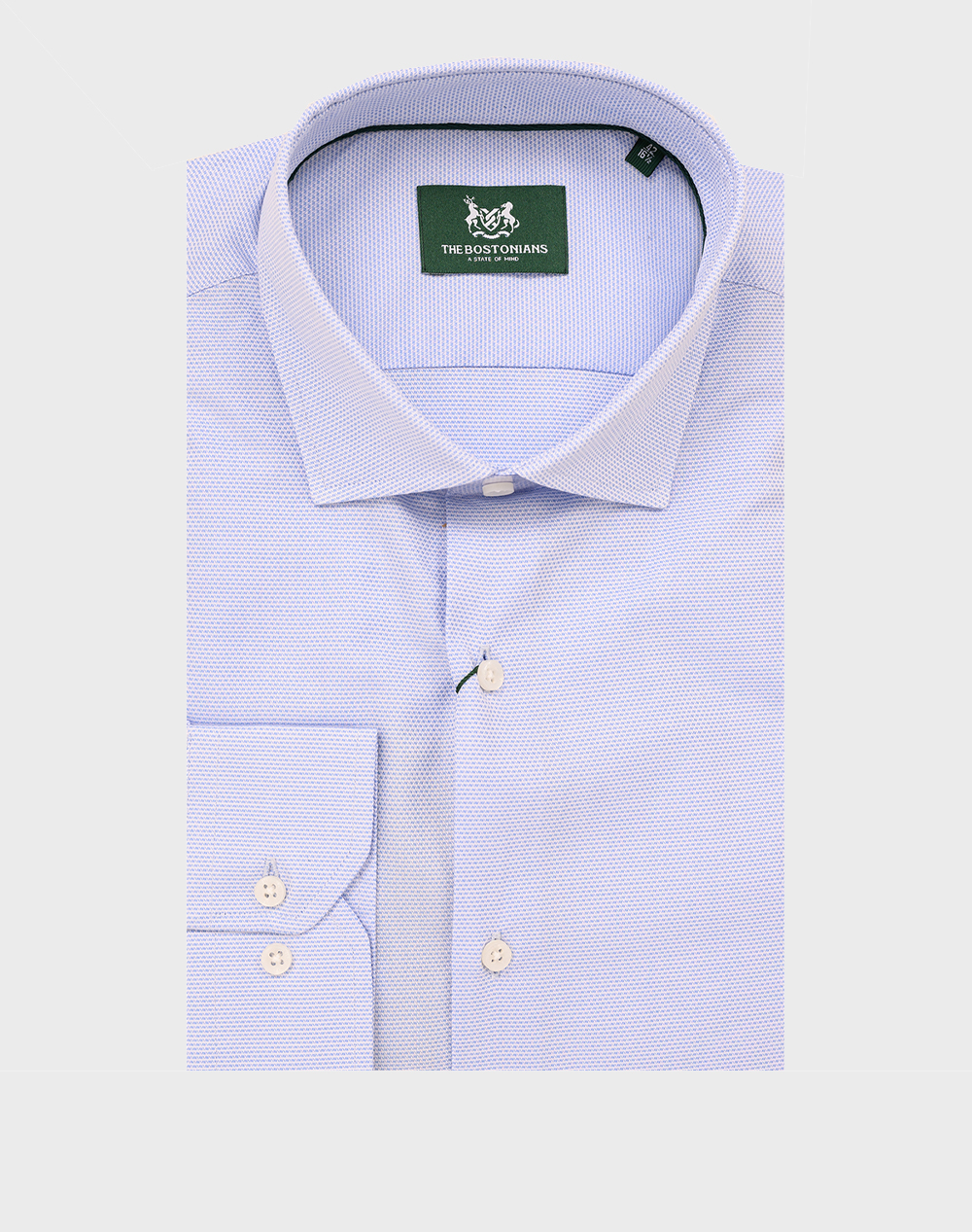 THE BOSTONIANS ΠΟΥΚΑΜΙΣΟ DOBBY CUSTOM FIT Patterned DOBBY Semi-rex Custom FIT 3ANP2440-SKY LightBlue