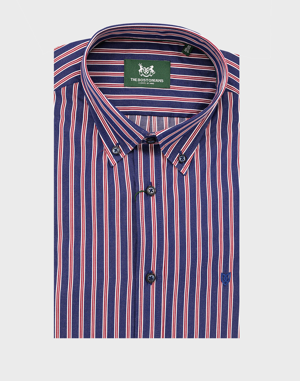 THE BOSTONIANS ΠΟΥΚΑΜΙΣΟ ACORN ΠΟΠΛΙΝΑ REGULAR FIT Stripe POPLIN Button-down Regular FIT 3AAS4895-RED Mixed