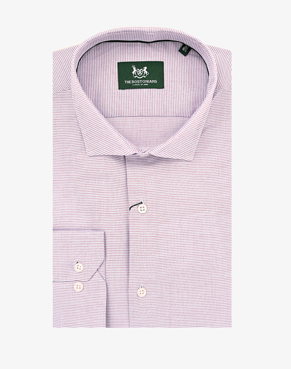 THE BOSTONIANS ΠΟΥΚΑΜΙΣΟ DOBBY CUSTOM FIT Patterned DOBBY Semi-rex Custom FIT 3ANP2432-RED Red