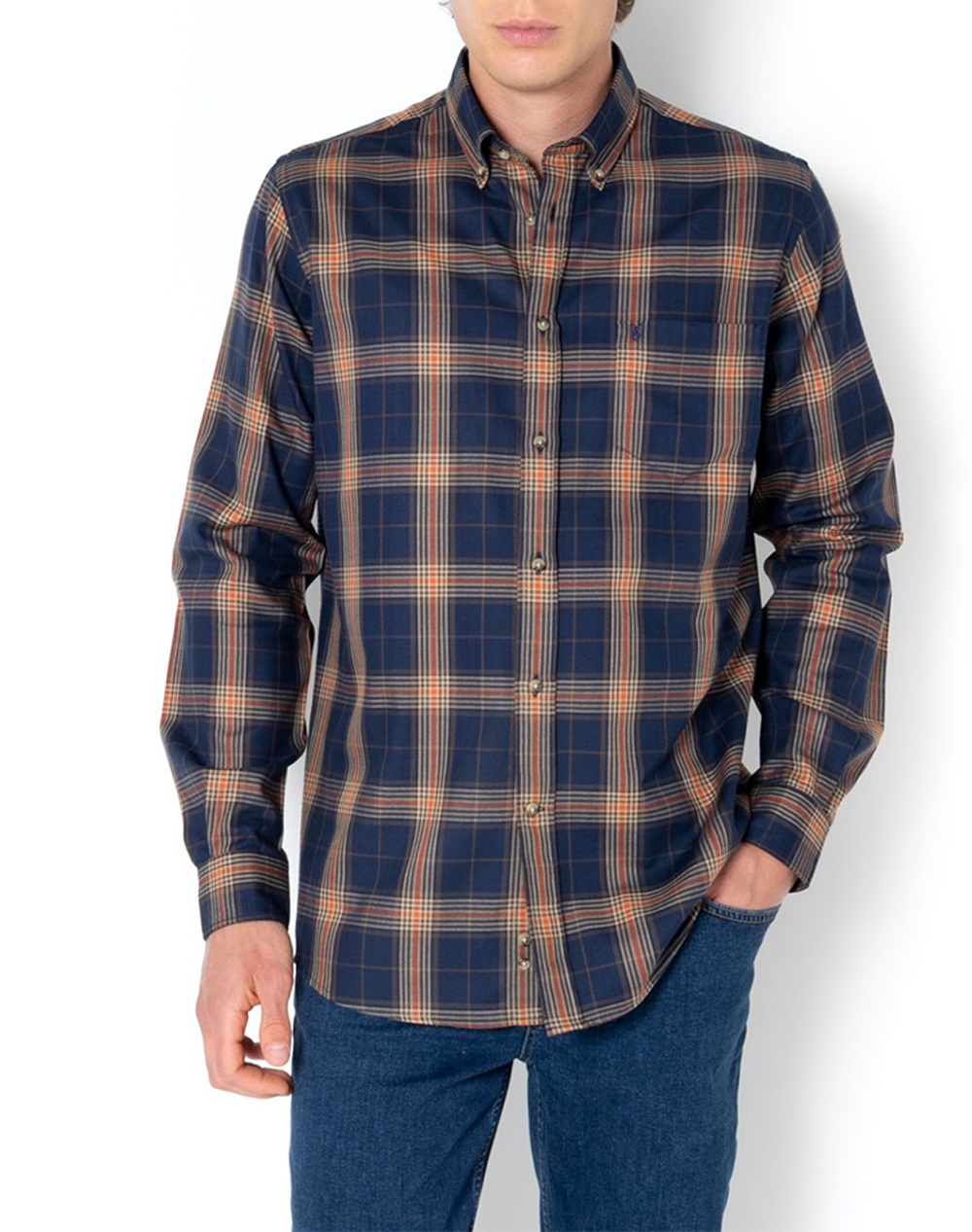 THE BOSTONIANS ΠΟΥΚΑΜΙΣΟ COPLEY ΦΑΝΕΛΑ REGULAR FIT BigCheck FLANNEL Button-down Regular FIT 3AACH8636-BLUE Blue