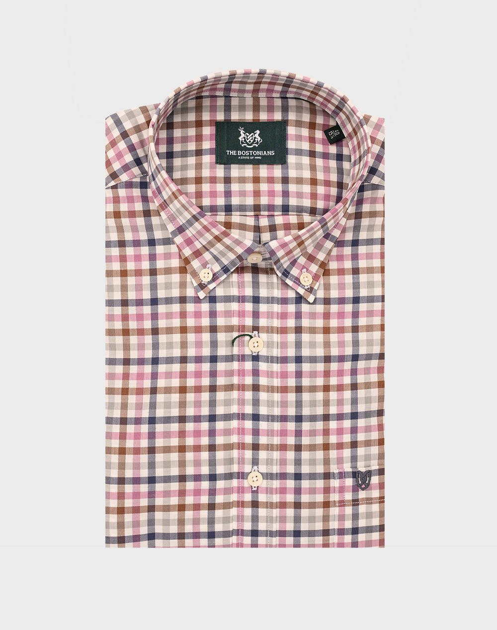 THE BOSTONIANS ΠΟΥΚΑΜΙΣΟ MAVERICK TWILL REGULAR FIT MedCheck TWILL Button-down Regular FIT 3AACH8599-MULTICOLOR Mixed