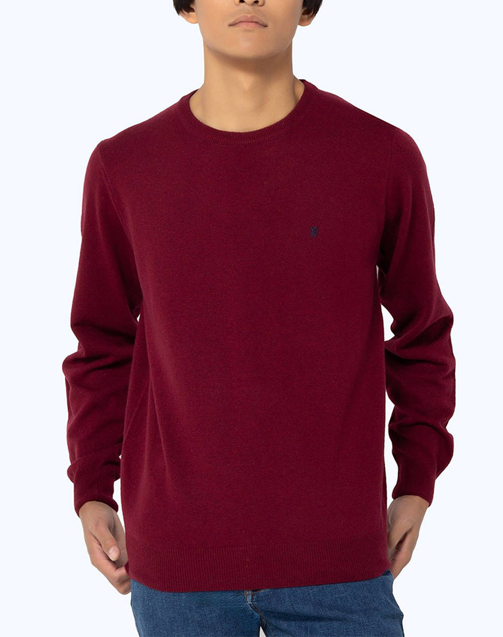 THE BOSTONIANS ΠΛΕΚΤΟ LAMBSWOOL ΛΑΙΜΟΚΟΨΗ REGULAR FIT 3MR00012-BURGUNDY Bordeux