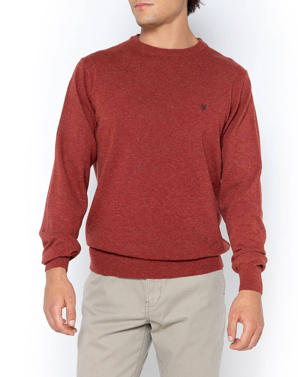 THE BOSTONIANS ΠΛΕΚΤΟ LAMBSWOOL ΛΑΙΜΟΚΟΨΗ REGULAR FIT 3MR00012-ECAI Firebrick