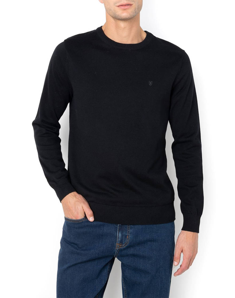 THE BOSTONIANS ΠΛΕΚΤΟ ΒΑΜΒΑΚΕΡΟ ΛΑΙΜΟΚΟΨΗ REGULAR FIT 3MR1009-BLACK Black