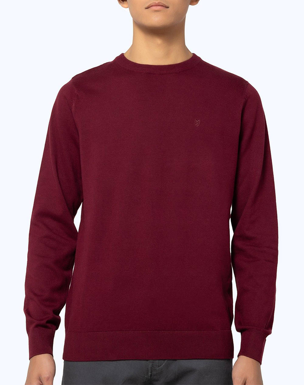 THE BOSTONIANS ΠΛΕΚΤΟ ΒΑΜΒΑΚΕΡΟ ΛΑΙΜΟΚΟΨΗ REGULAR FIT 3MR1009-BURGUNDY Bordeux