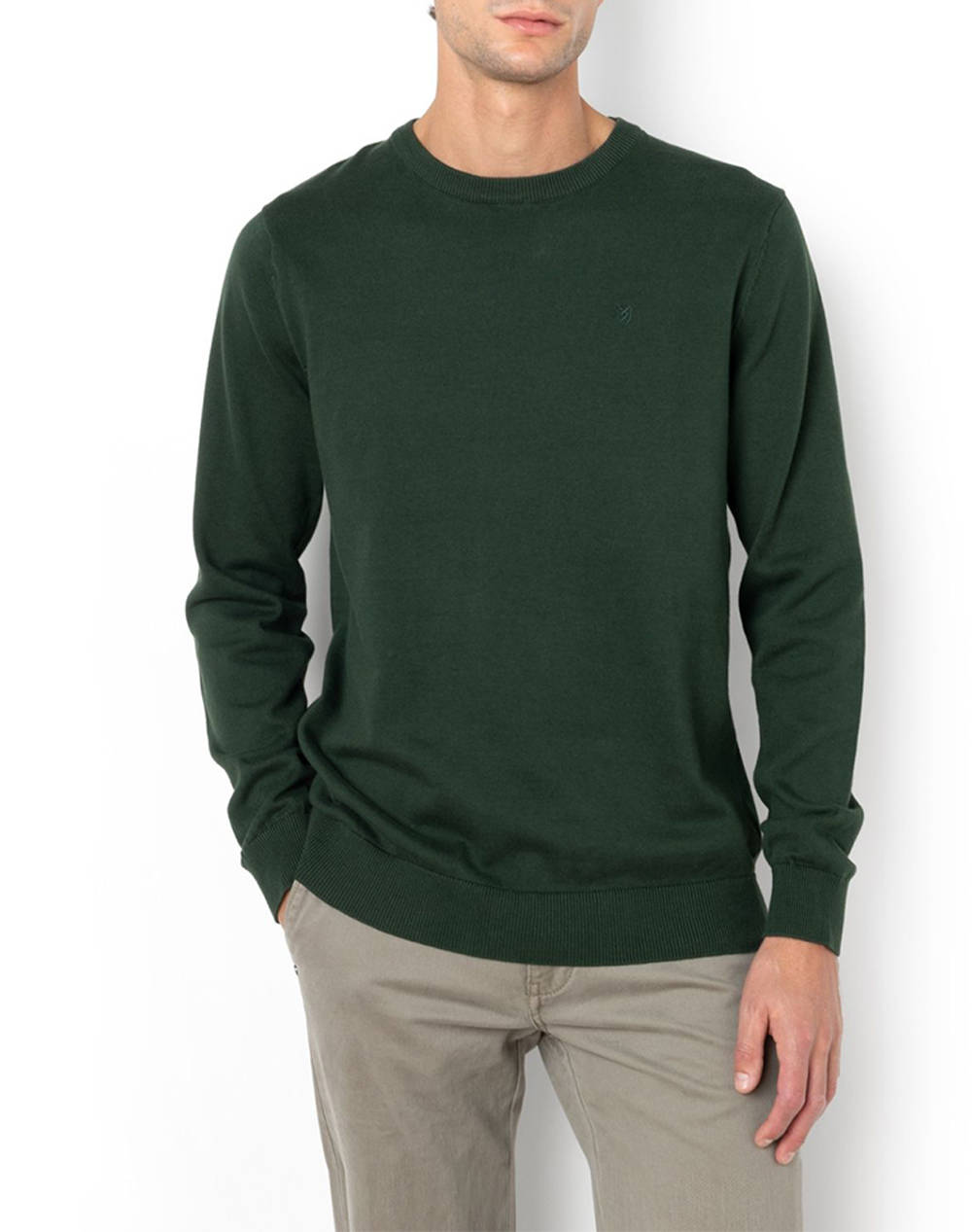 THE BOSTONIANS ΠΛΕΚΤΟ ΒΑΜΒΑΚΕΡΟ ΛΑΙΜΟΚΟΨΗ REGULAR FIT 3MR1009-DARK DarkGreen
