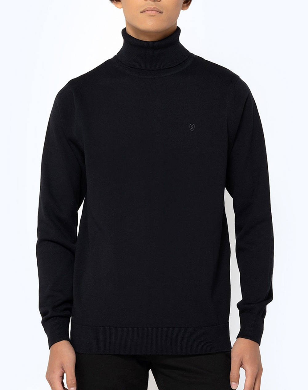 THE BOSTONIANS ΠΛΕΚΤΟ ΒΑΜΒΑΚΕΡΟ ΖΙΒΑΓΚΟ REGULAR FIT 3MZ1009-BLACK Black