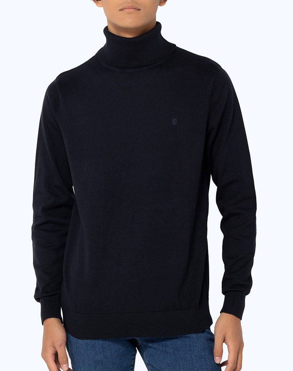 THE BOSTONIANS ΠΛΕΚΤΟ ΒΑΜΒΑΚΕΡΟ ΖΙΒΑΓΚΟ REGULAR FIT 3MZ1009-NAVY DarkBlue