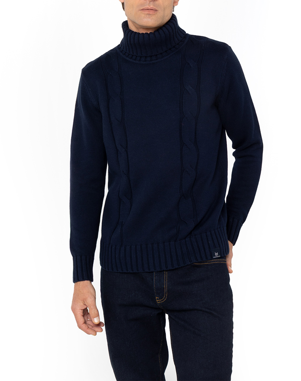 THE BOSTONIANS ΠΛΕΚΤΟ ΒΑΜΒΑΚΕΡΟ ΖΙΒΑΓΚΟ REGULAR FIT 3MZ1027-NAVY NavyBlue