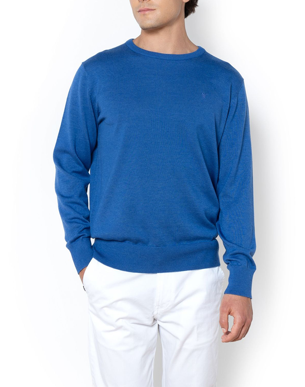 THE BOSTONIANS ΠΛΕΚΤΟ ΒΑΜΒΑΚΕΡΟ ΛΑΙΜΟΚΟΨΗ REGULAR FIT 3MR1063-SAX Blue