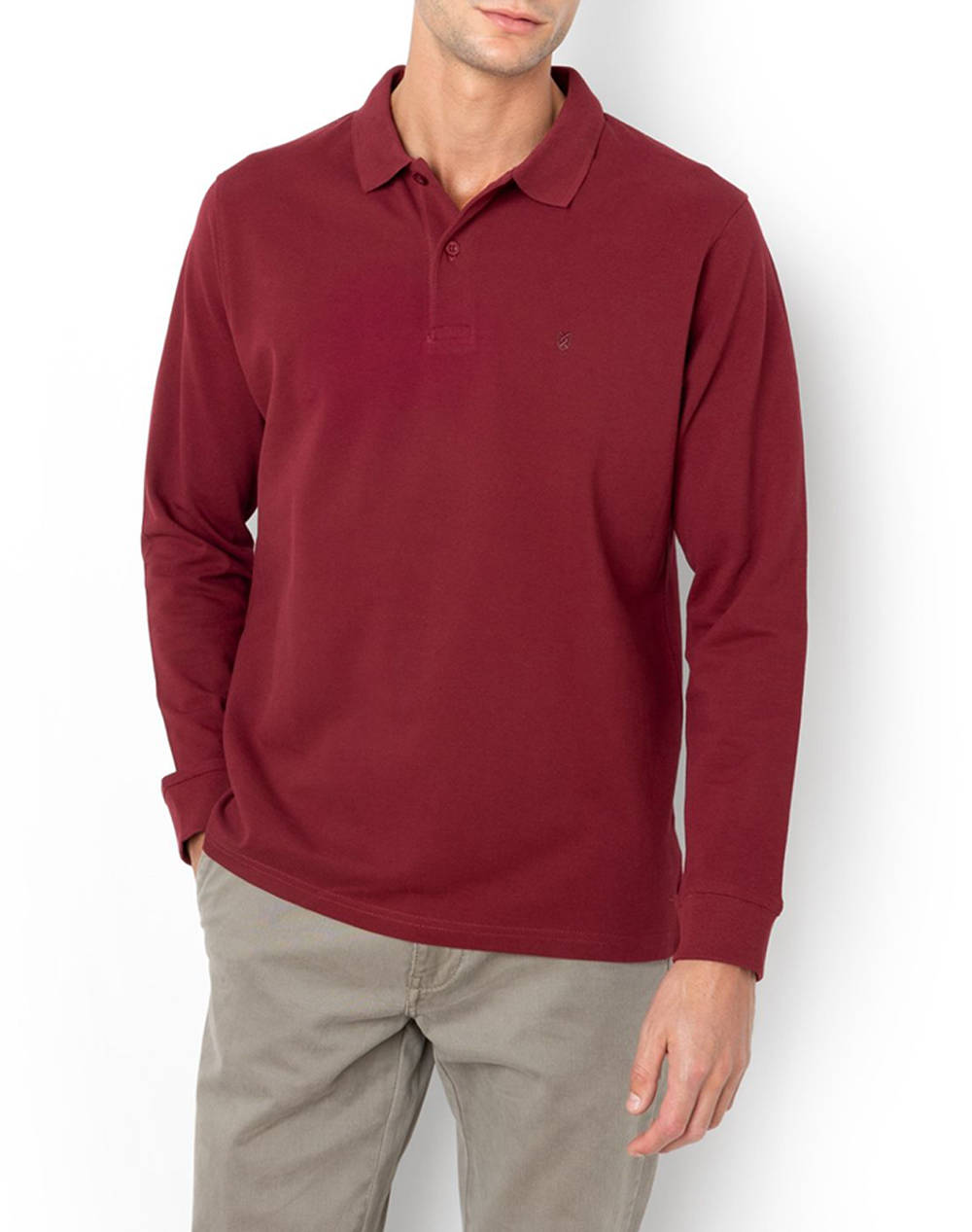 THE BOSTONIANS ΜΠΛΟΥΖΑ POLO PIQUE REGULAR FIT 3PL0001-BURGUNDY Bordeux