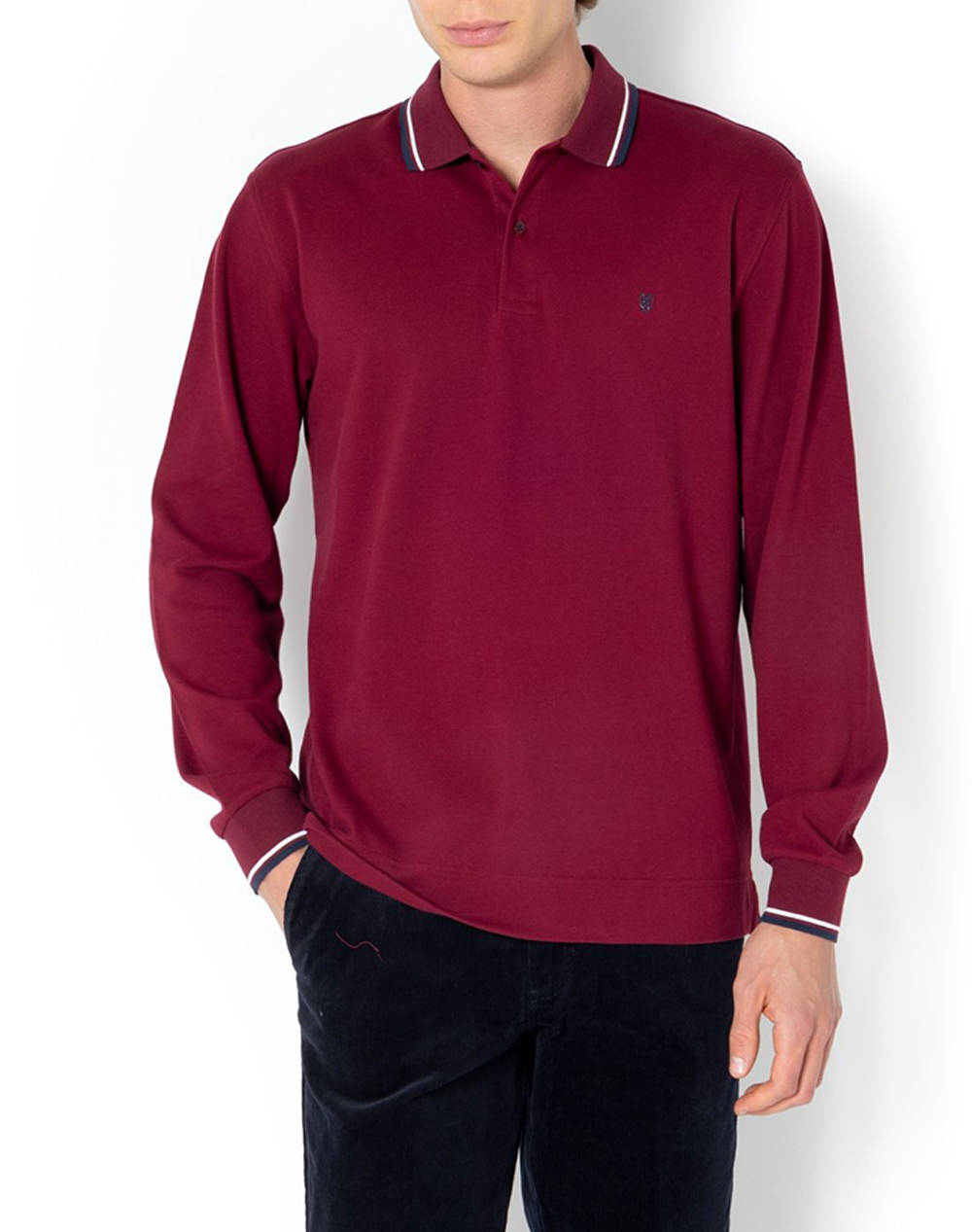 THE BOSTONIANS ΜΠΛΟΥΖΑ POLO PIQUE REGULAR FIT 3PL1151-BURGUNDY Bordeux