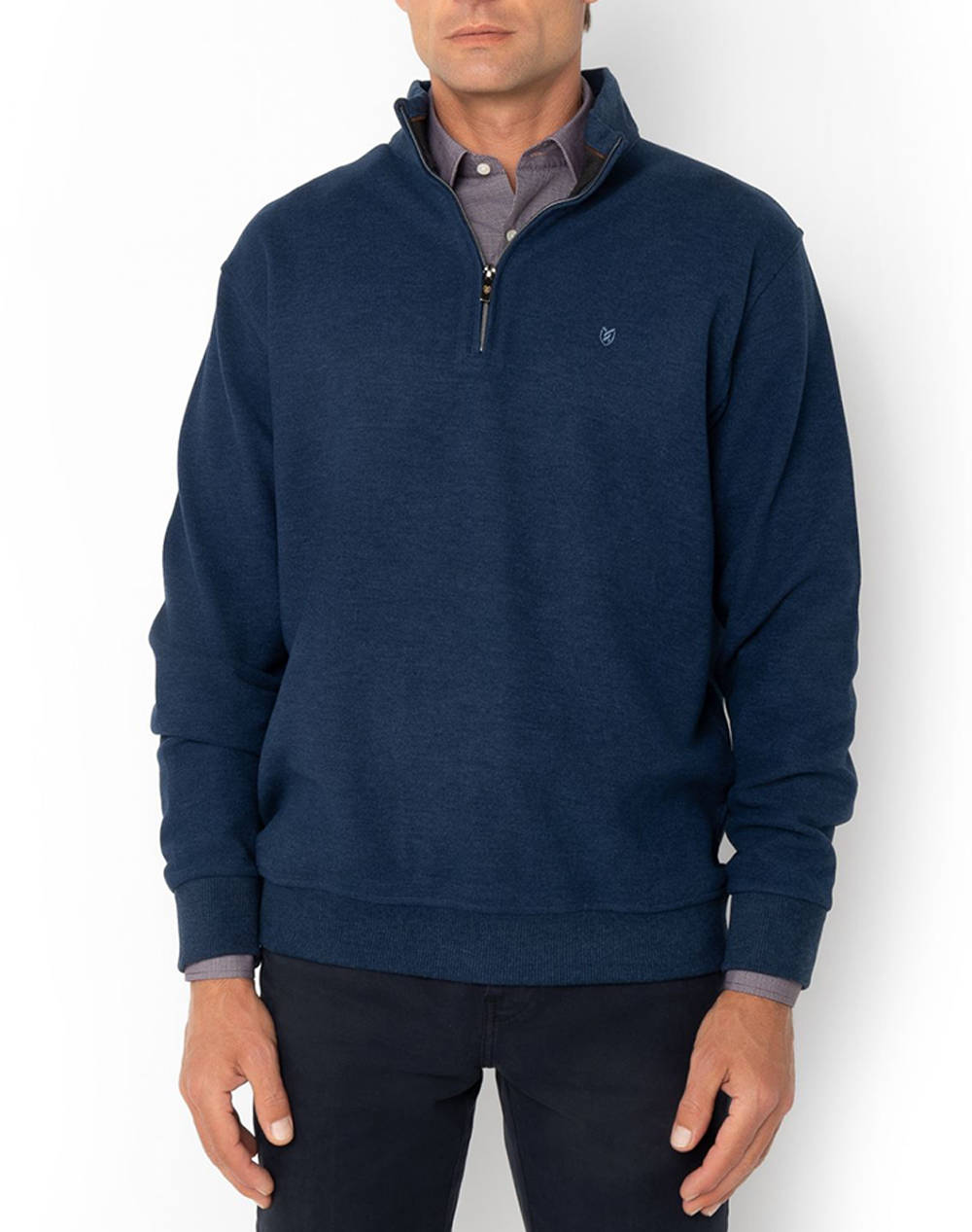 THE BOSTONIANS ΦΟΥΤΕΡ ΒΑΜΒΑΚΕΡΟ HALF ZIP REGULAR FIT 3RO1000-INDIGO Indigo