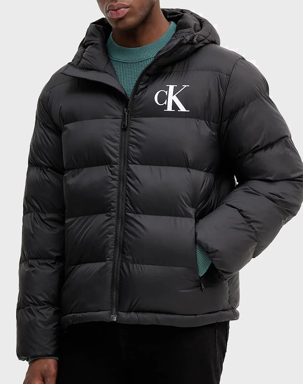 CALVIN KLEIN JEANS LS NYLON MONOGRAM PUFFER JKT LV04RD528G-UB1 Black