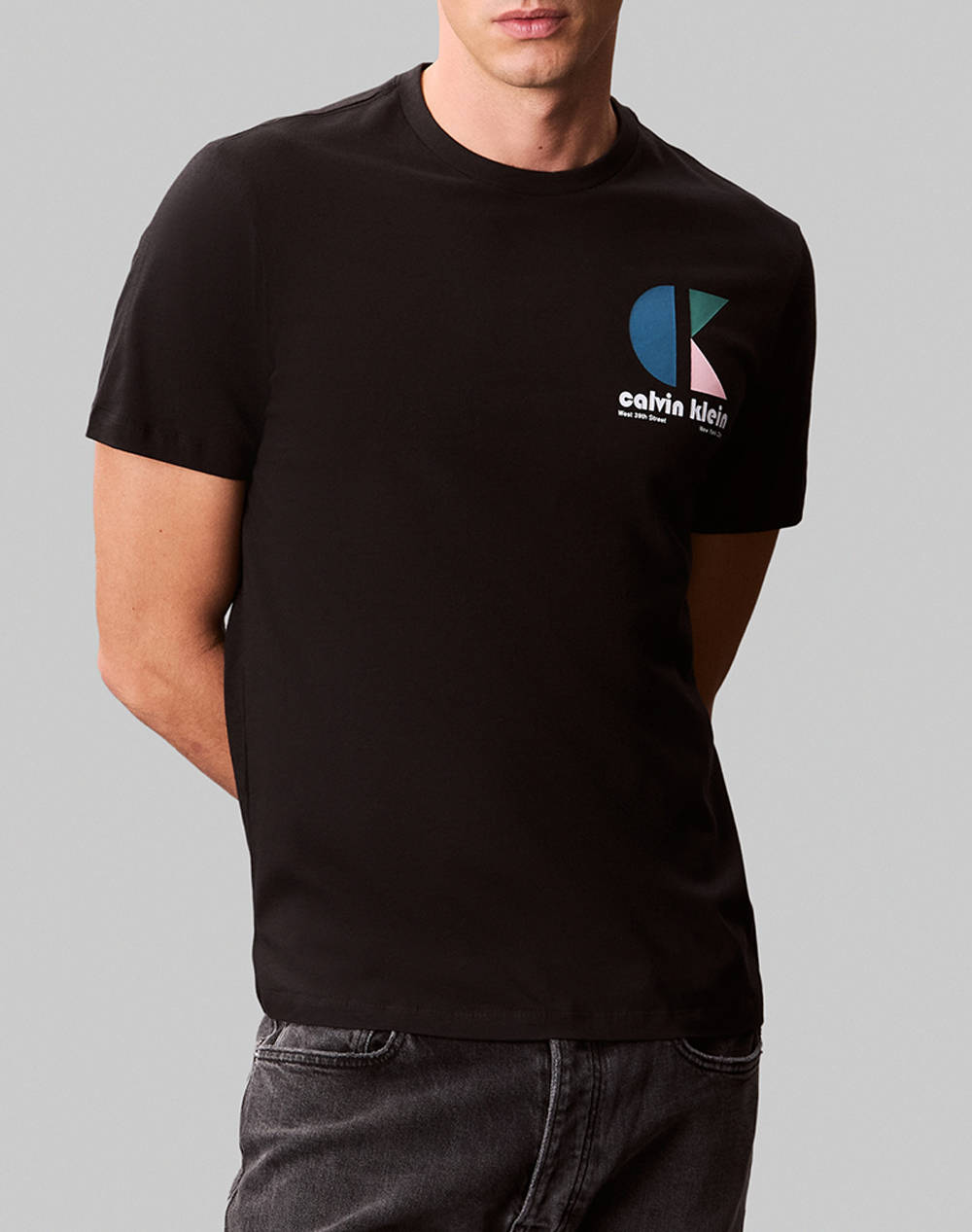 CALVIN KLEIN JEANS SS 30s EU CK BH LOGO GRAPHIC TEE LV04RC843G-UB1 Black