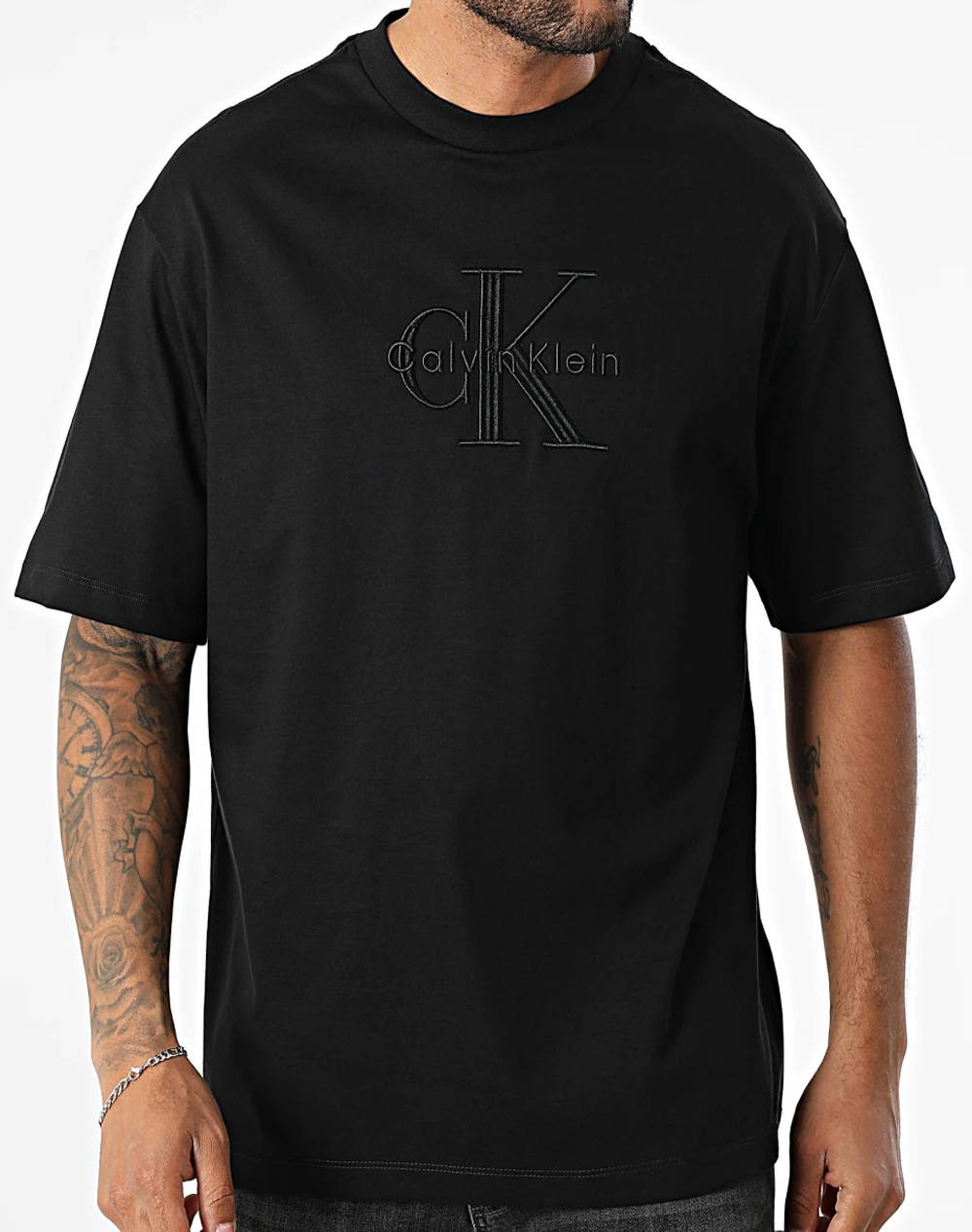 CALVIN KLEIN SS HI LOW EMB 16S JERSEY CN TEE LV04RB295G-UB1 Black