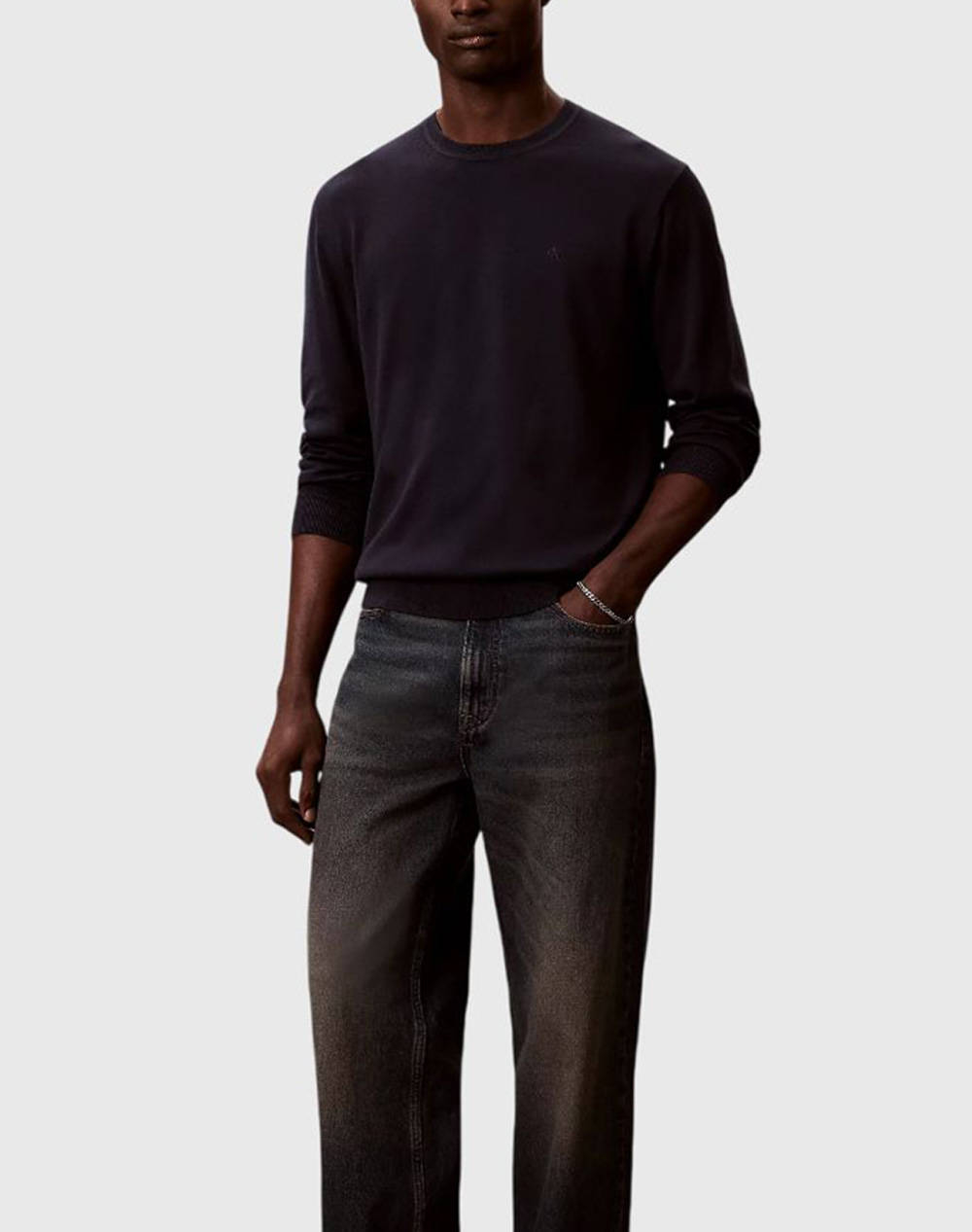 CALVIN KLEIN LS SUPIMA COTTON CREWNK SWEATER LV040BM343-CEF DarkBlue