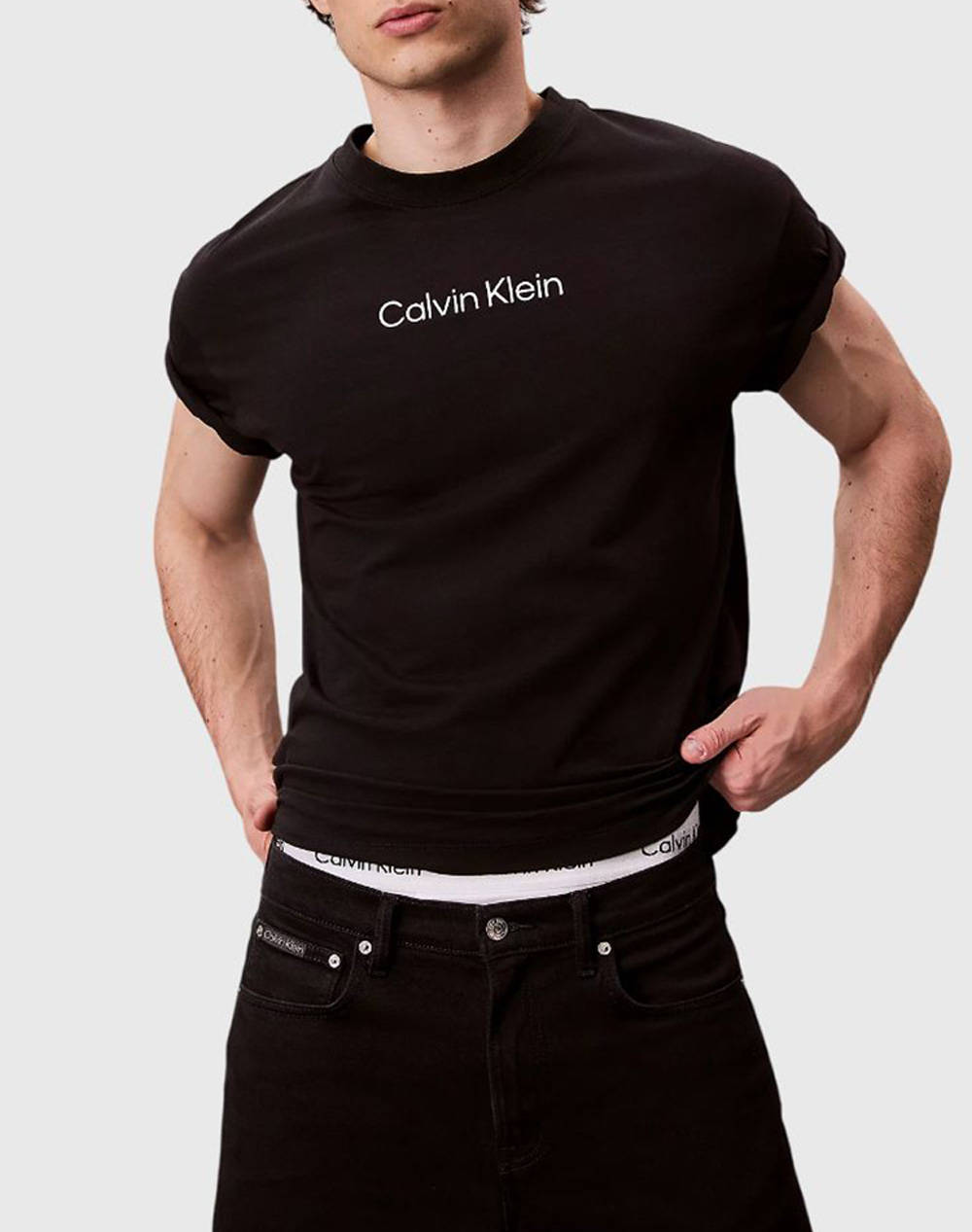 CALVIN KLEIN SS STANDARD LOGO 30S CREWNK TEE LV04LD230G-UB1 Black