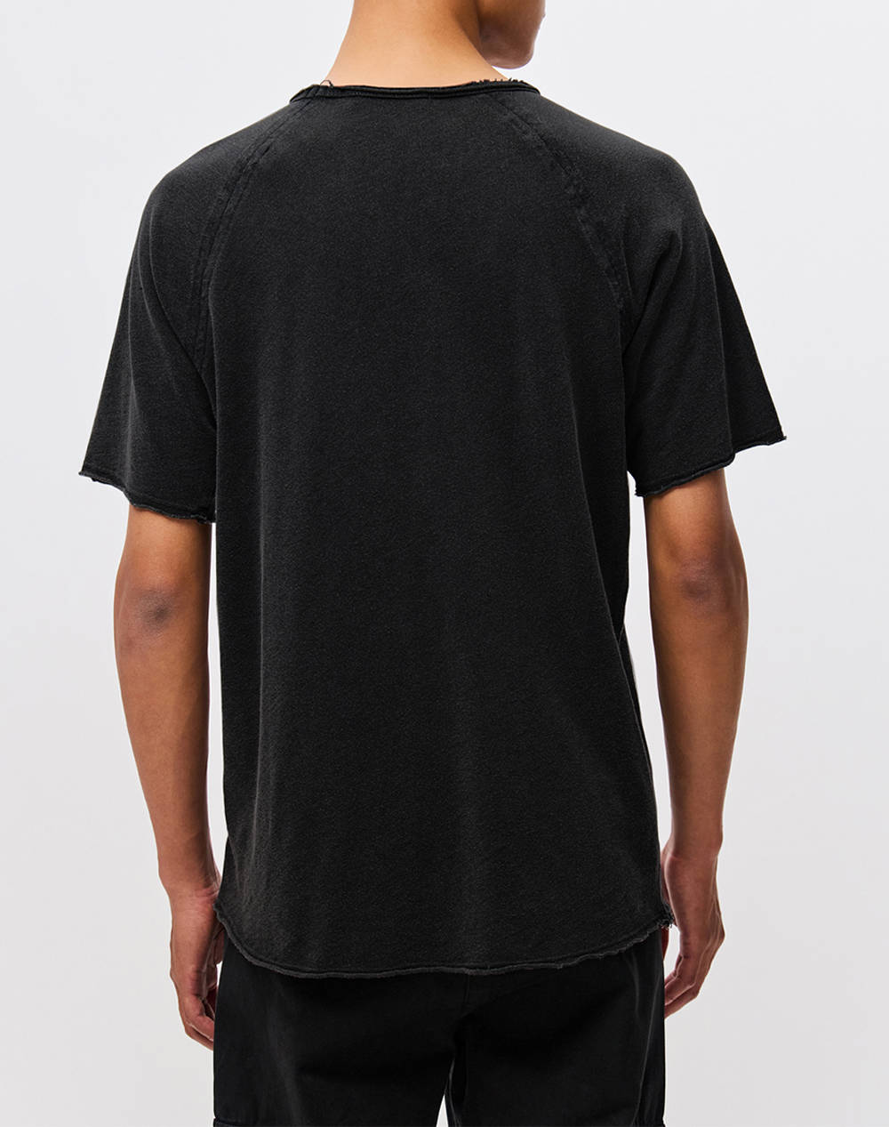 DIRTY LAUNDRY THE RAGLAN SLUB T-SHIRT DLMT000643-BLACK Black φωτογραφία