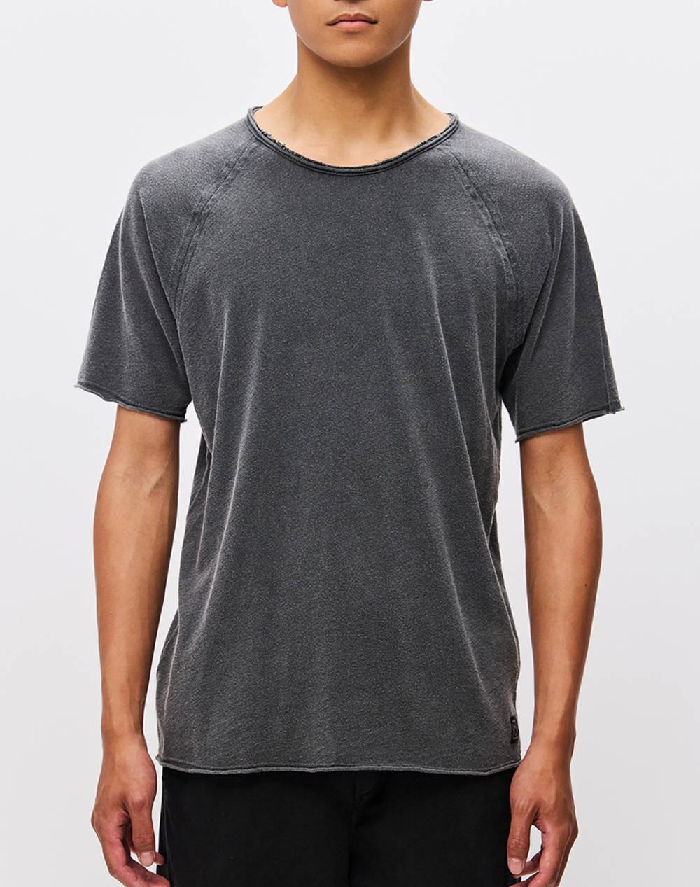DIRTY LAUNDRY THE RAGLAN SLUB T-SHIRT DLMT000643-VINTAGE GREY Gray