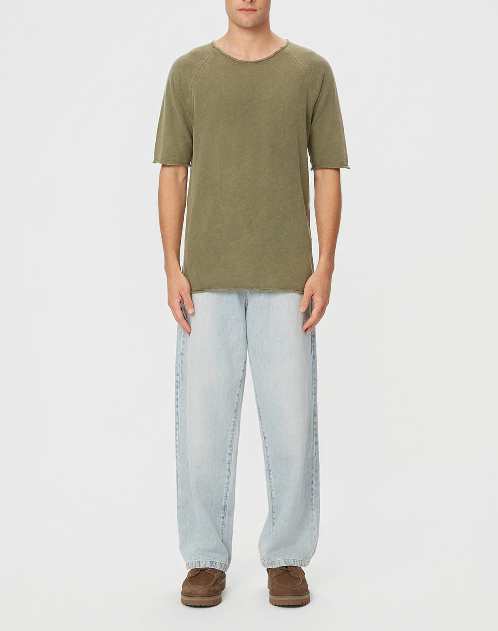 DIRTY LAUNDRY THE RAGLAN SLUB T-SHIRT DLMT000643-Vintage Khaki Khaki φωτογραφία