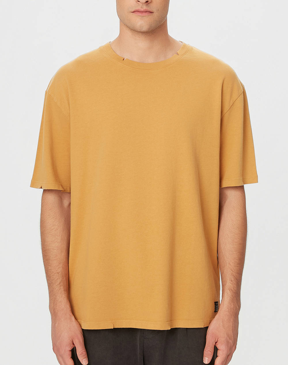 DIRTY LAUNDRY OVERSIZED HEAVY JERSEY T-SHIRT DLMT000659-CARAMEL Mustard