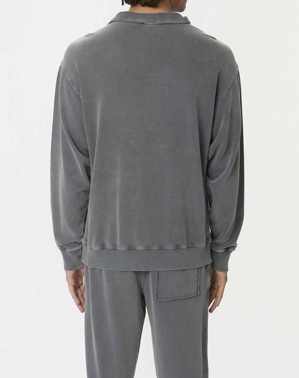 DIRTY LAUNDRY DROPPED SHOULDER HALF-ZIP CREWNECK DLMC000146-VINTAGE GREY Gray φωτογραφία