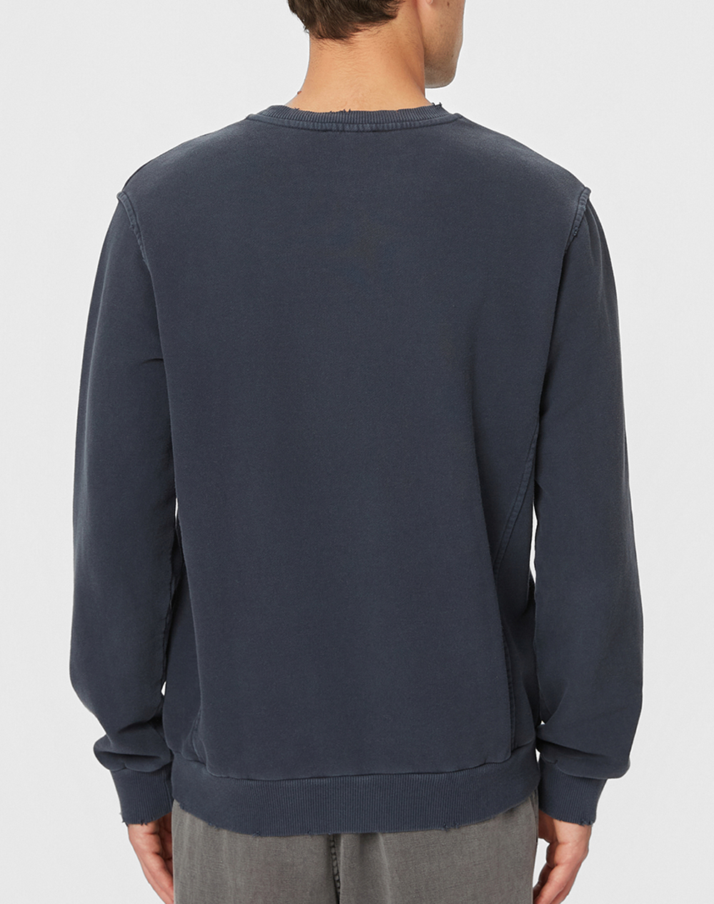 DIRTY LAUNDRY REGULAR CREWNECK WITH DESTROYS DLMC000136-VINTAGE BLUE DarkBlue φωτογραφία