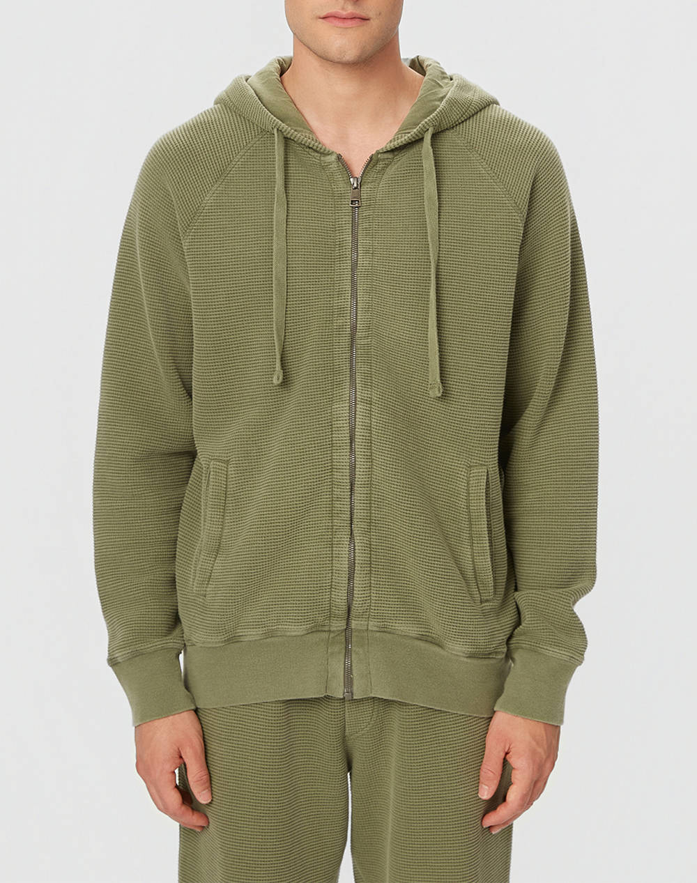 DIRTY LAUNDRY WAFFLE RAGLAN FULLZIP DLMF000186-Vintage Khaki Khaki