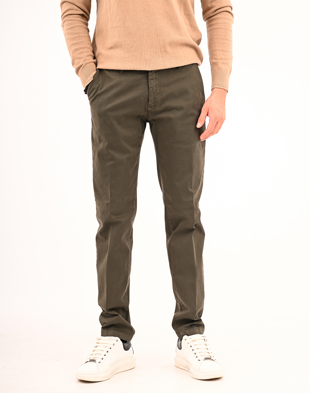Four Ten Παντελόνι Chino T910200001-00072 Armygreen ανδρικά ρούχα παντελόνια Chinos Politikos Shop Πολιτικός