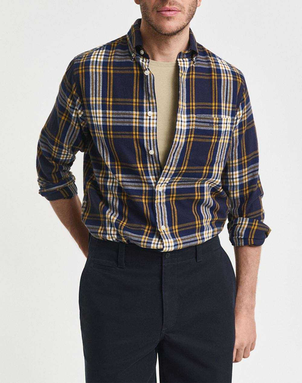 Flannel πουκάμισα ανδρικά σε μπλε