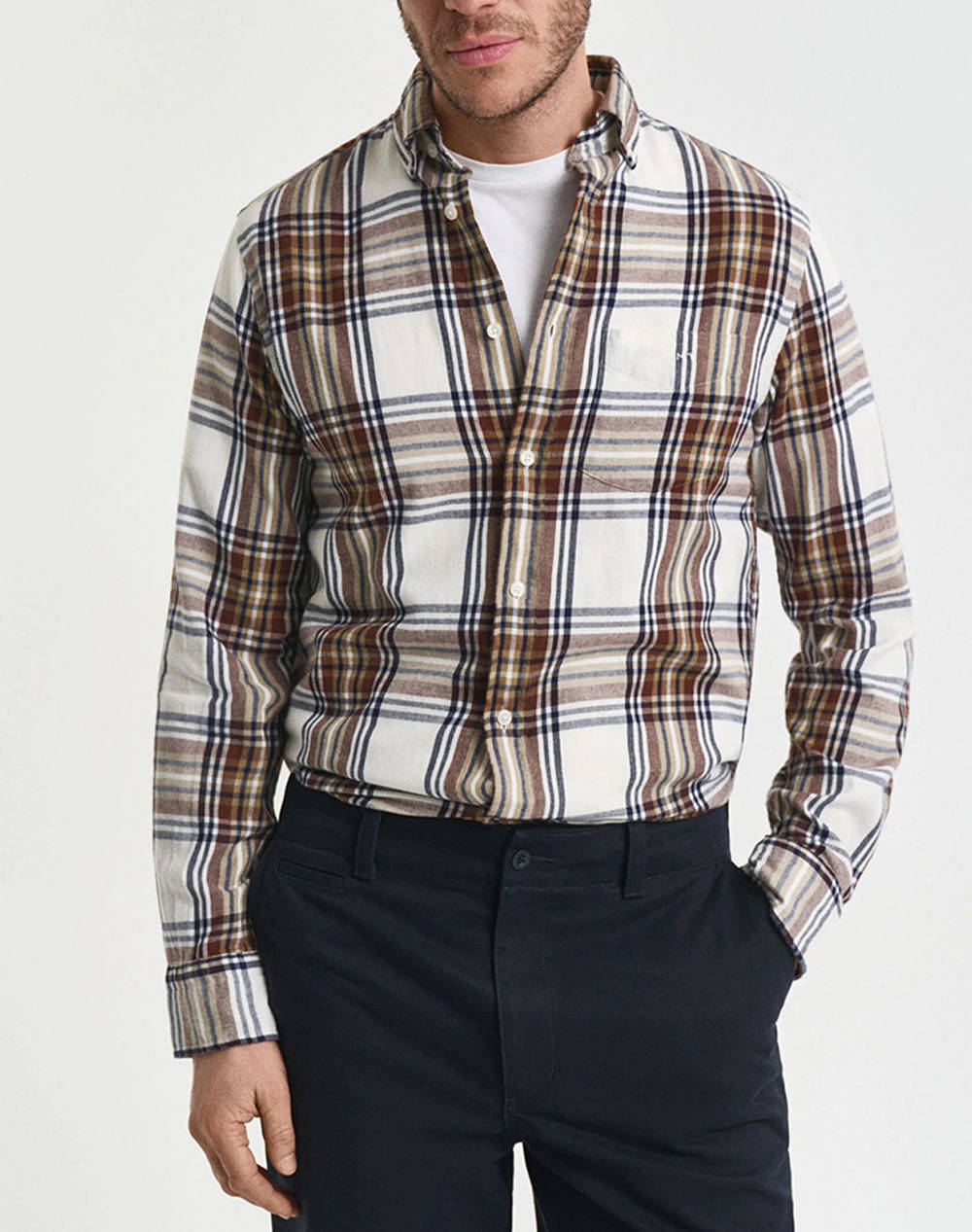 GANT ΠΟΥΚΑΜΙΣΟ ΜΜ REG WINDBLOWN FLANNEL CHECK SHIRT 3G3250243-130 Cream