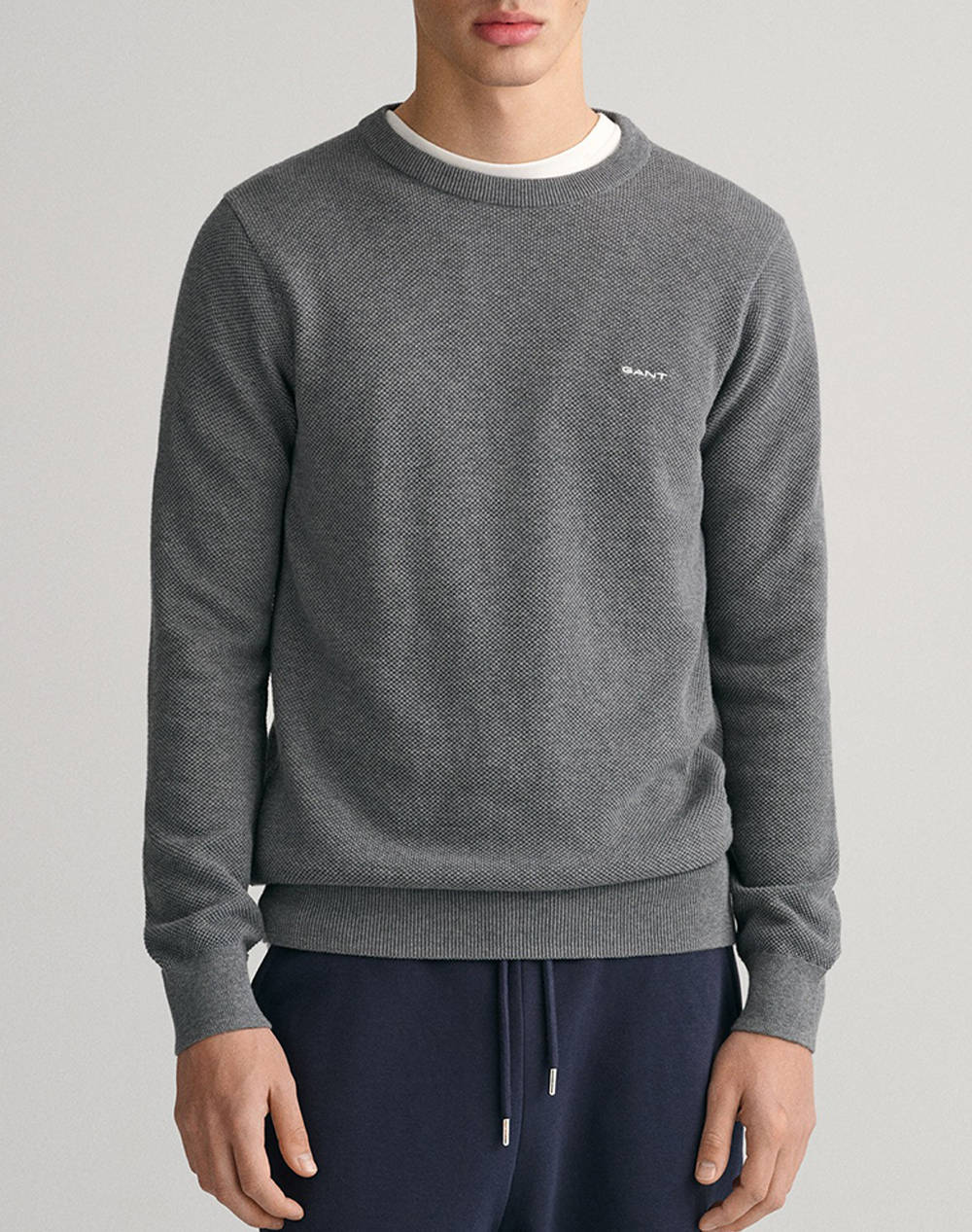 GANT ΠΟΥΛΟΒΕΡ ΜΜ COTTON PIQUE C-NECK 3G8040521-92 Gray