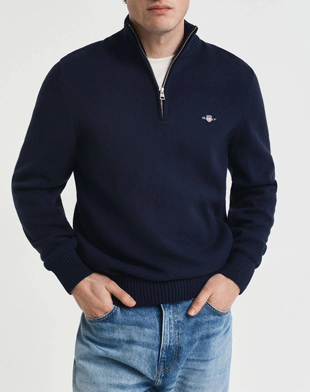 GANT ΠΟΥΛΟΒΕΡ ΜΜ CASUAL COTTON HALF ZIP 3G8030170-433 DarkBlue