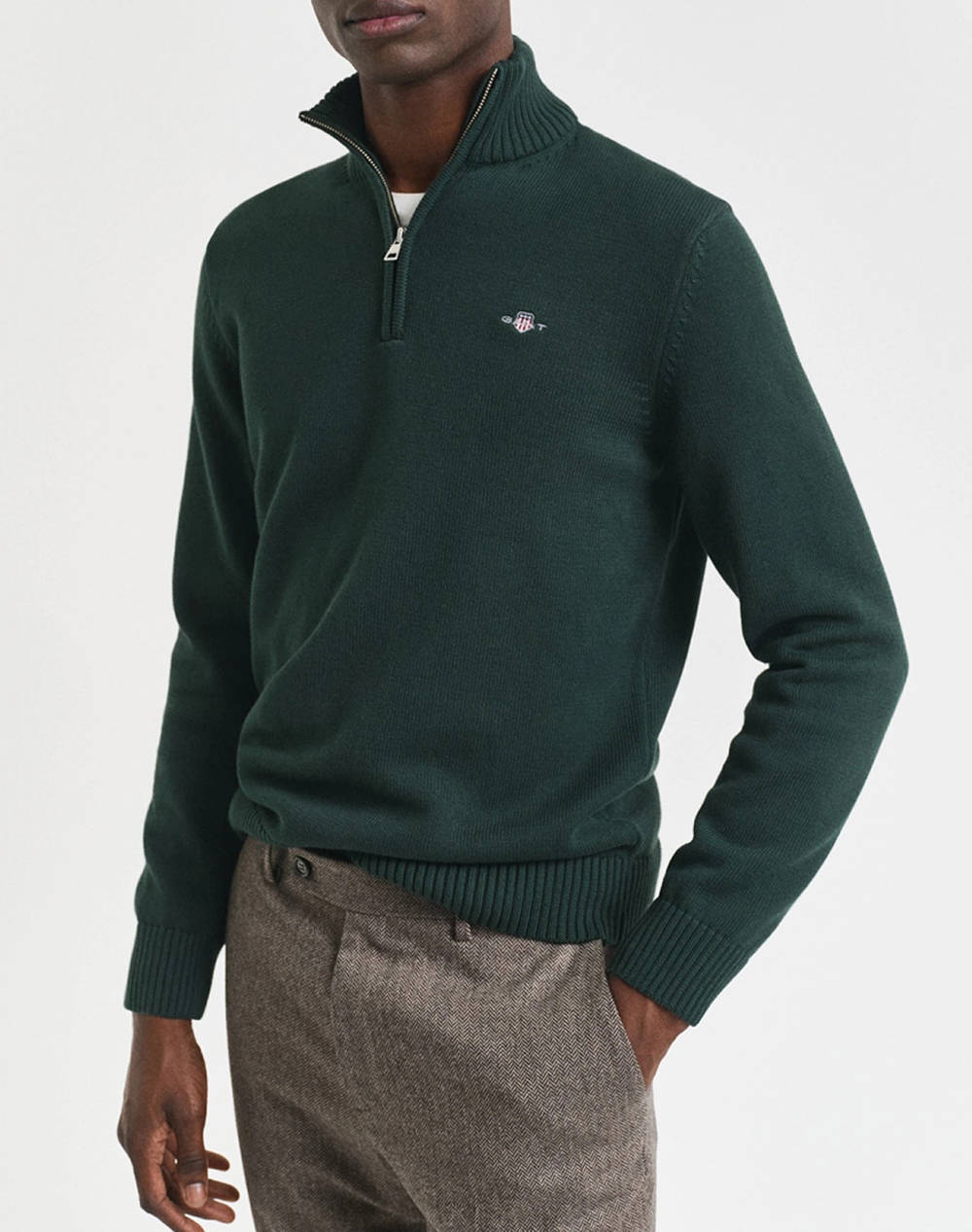 GANT ΠΟΥΛΟΒΕΡ ΜΜ CASUAL COTTON HALF ZIP 3G8030170-374 DarkGreen