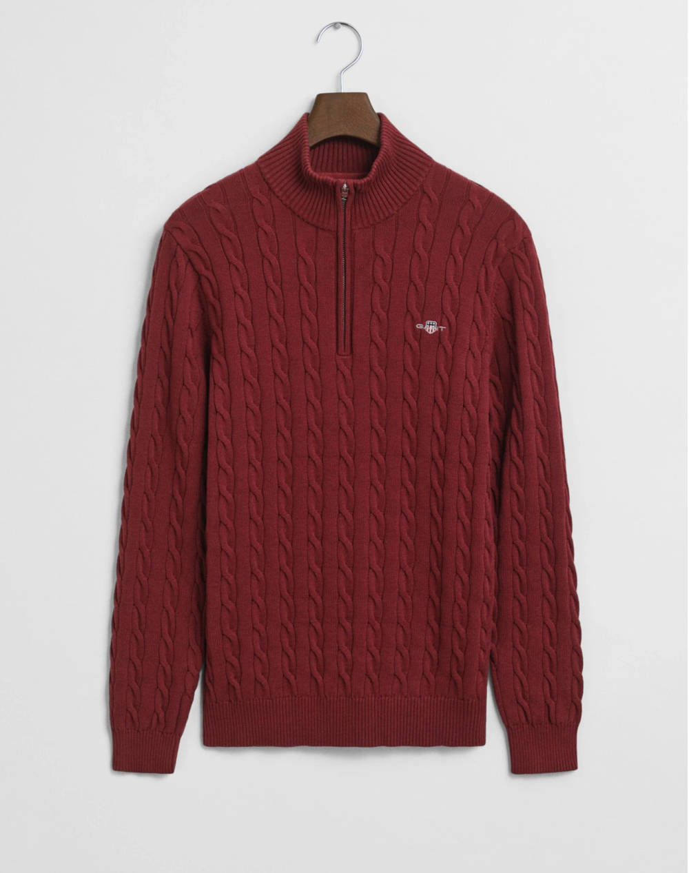 GANT ΠΟΥΛΟΒΕΡ ΜΜ COTTON CABLE HALF ZIP 3G8050603-604 DarkRed