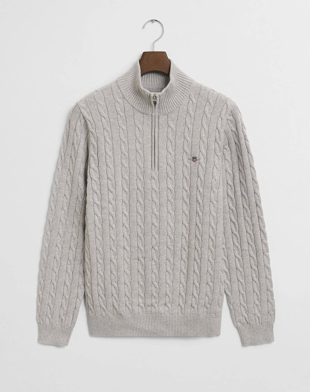GANT ΠΟΥΛΟΒΕΡ ΜΜ COTTON CABLE HALF ZIP 3G8050603-87 LightGray