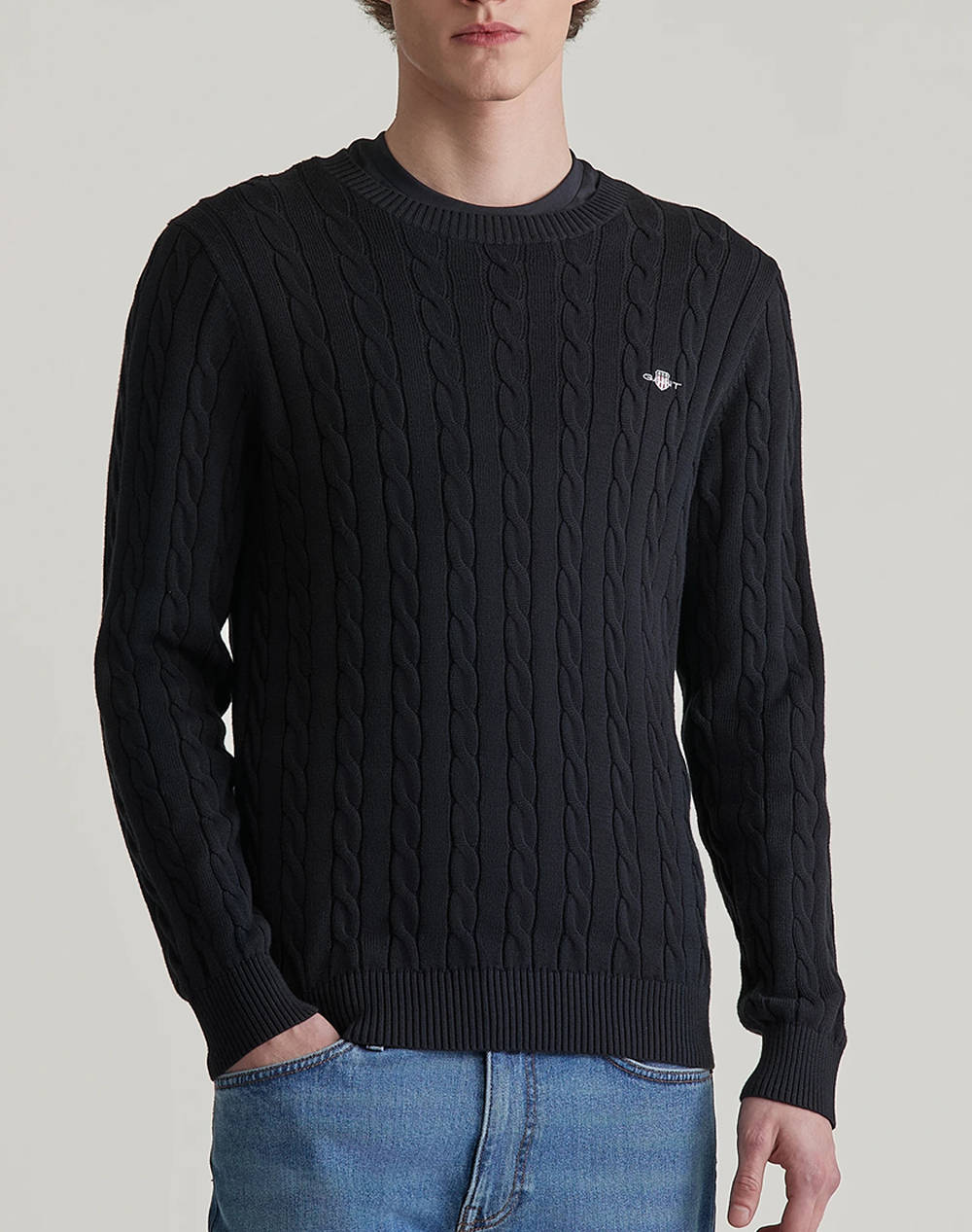 GANT ΠΟΥΛΟΒΕΡ ΜΜ COTTON CABLE C-NECK 3G8050601-5 Black