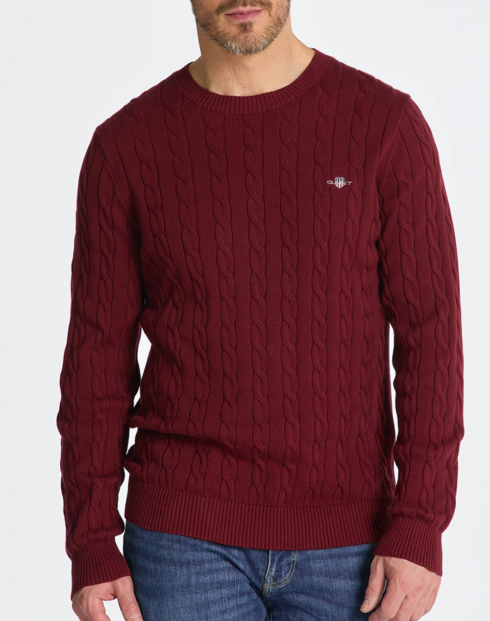 GANT ΠΟΥΛΟΒΕΡ ΜΜ COTTON CABLE C-NECK 3G8050601-604 Bordeux