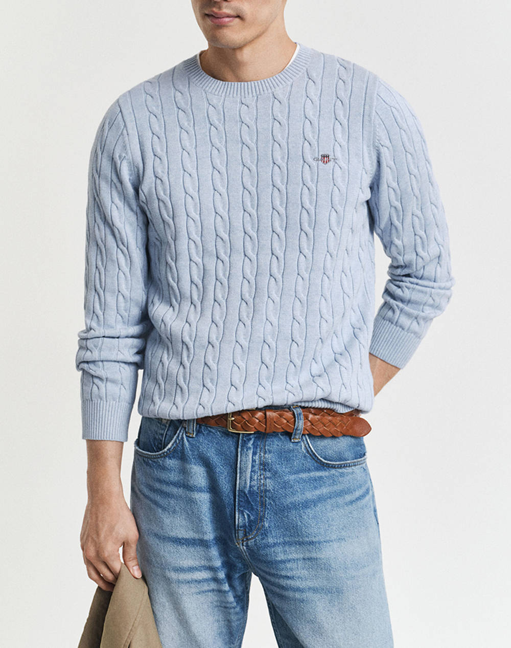 GANT ΠΟΥΛΟΒΕΡ ΜΜ COTTON CABLE C-NECK 3G8050601-498 Ciel