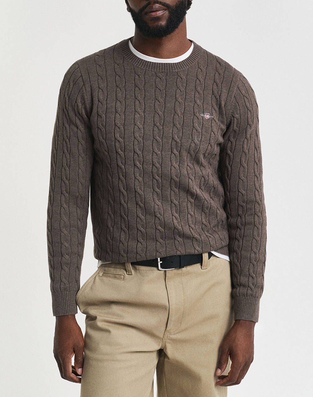 GANT ΠΟΥΛΟΒΕΡ ΜΜ COTTON CABLE C-NECK 3G8050601-290 DarkBrown