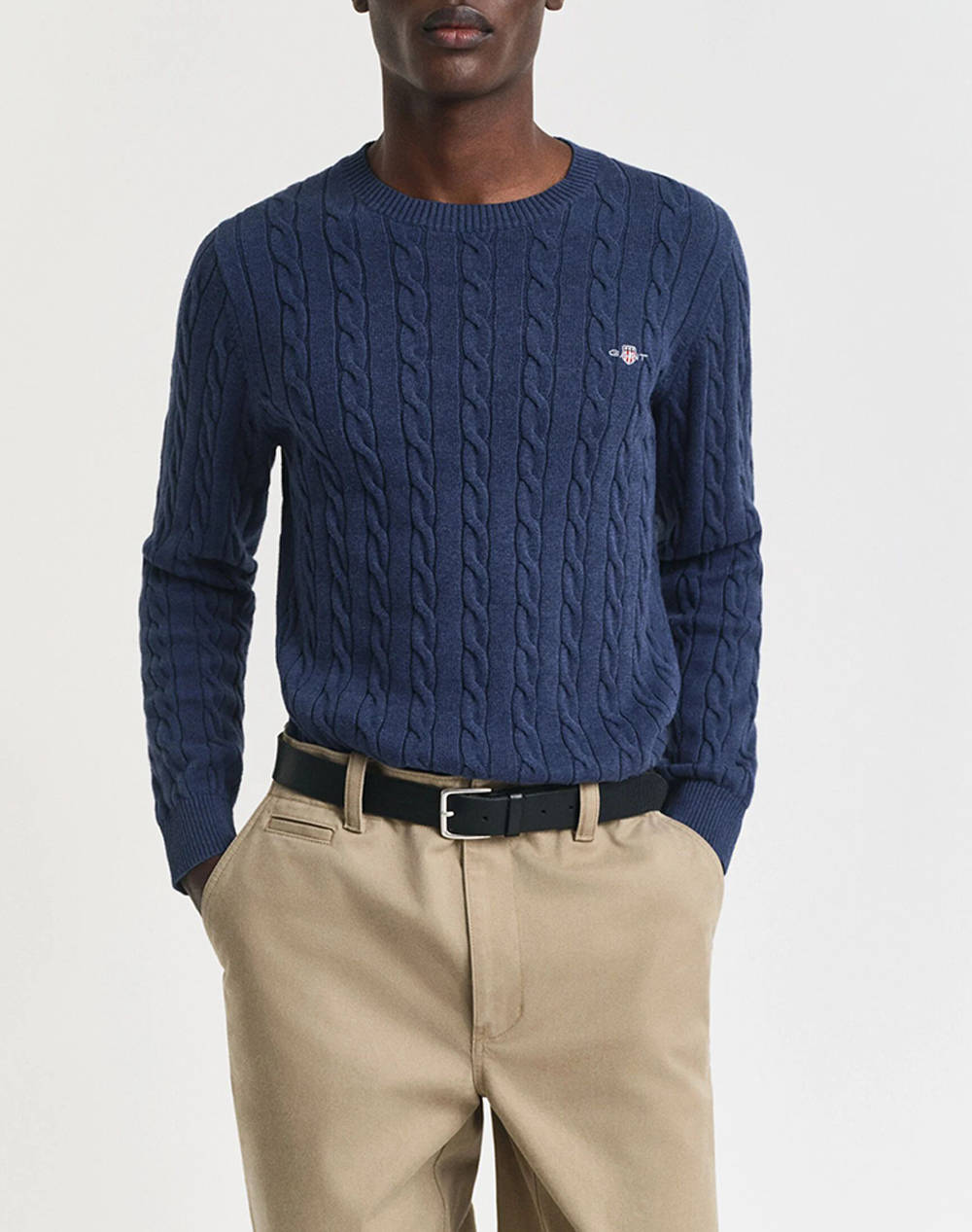 GANT ΠΟΥΛΟΒΕΡ ΜΜ COTTON CABLE C-NECK 3G8050601-902 Indigo