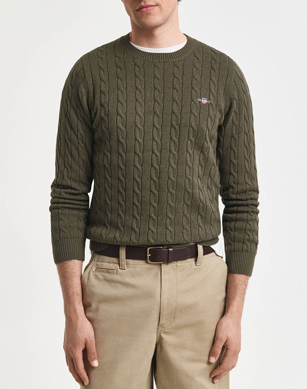 GANT ΠΟΥΛΟΒΕΡ ΜΜ COTTON CABLE C-NECK 3G8050601-384 Khaki