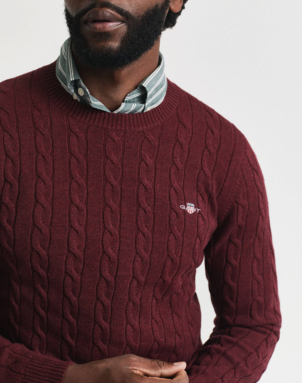 GANT ΠΟΥΛΟΒΕΡ ΜΜ COTTON CABLE C-NECK 3G8050601-677 RedWine φωτογραφία